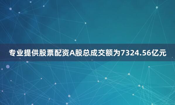 专业提供股票配资A股总成交额为7324.56亿元